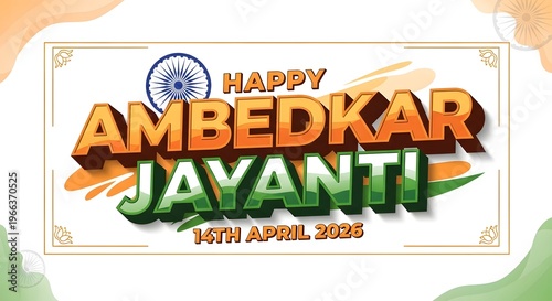 Happy ambedkar jayanti 14th april 2026 celebration typography design