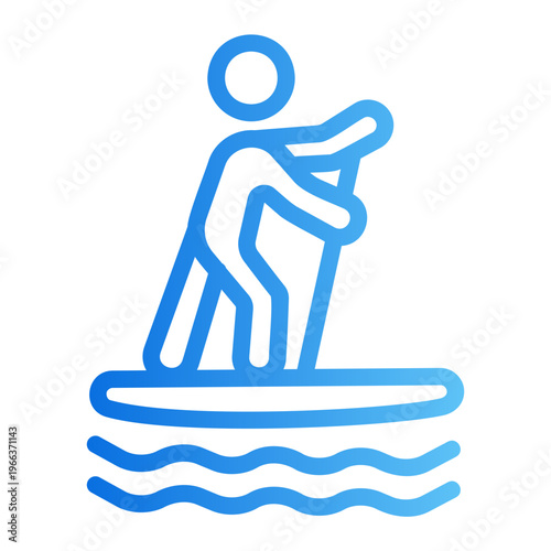 Paddle boarding Line Gradient Icon