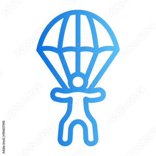 Paragliding Line Gradient Icon