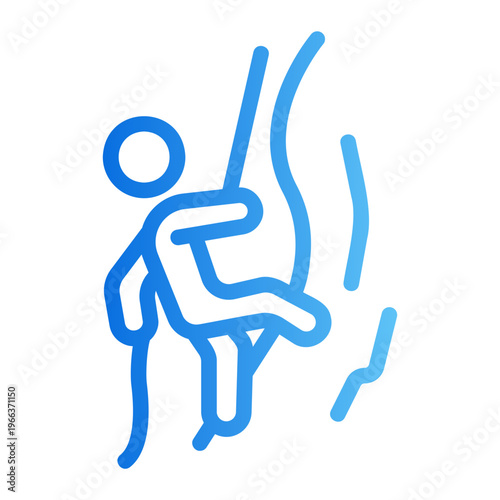 Rock climbing Line Gradient Icon