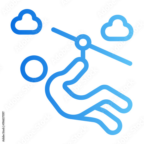 Zipline Line Gradient Icon