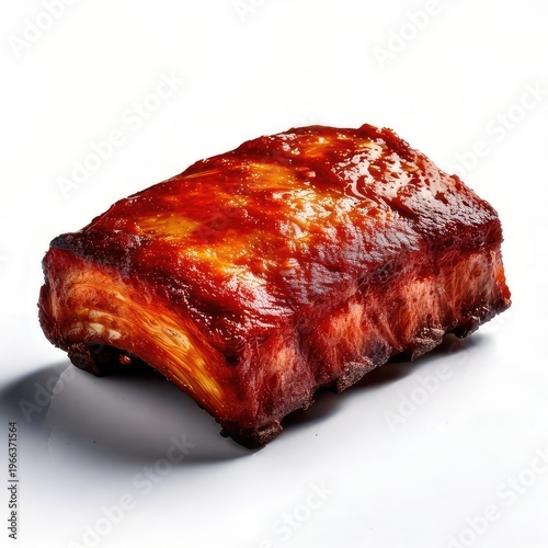 Juicy, glazed slab of smoked pork ribs