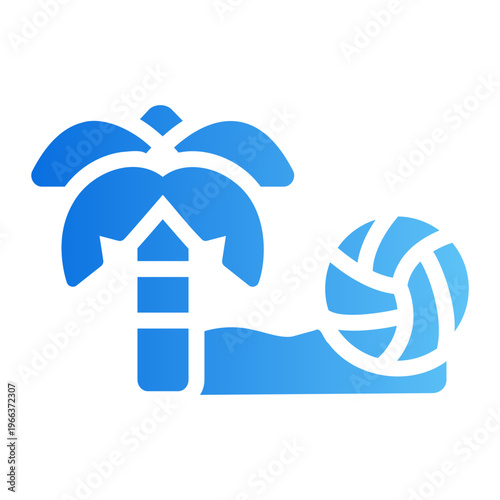 beach vollyball Line Gradient Icon