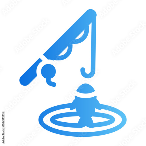 Fishing rod Line Gradient Icon