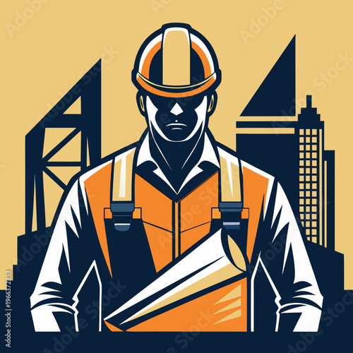construction worker with helmet