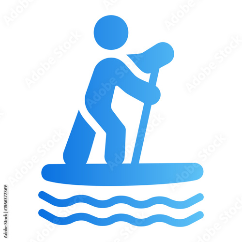 Paddle boarding Line Gradient Icon