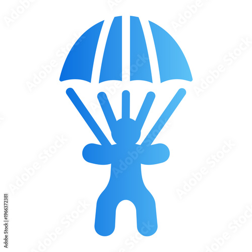 Paragliding Line Gradient Icon