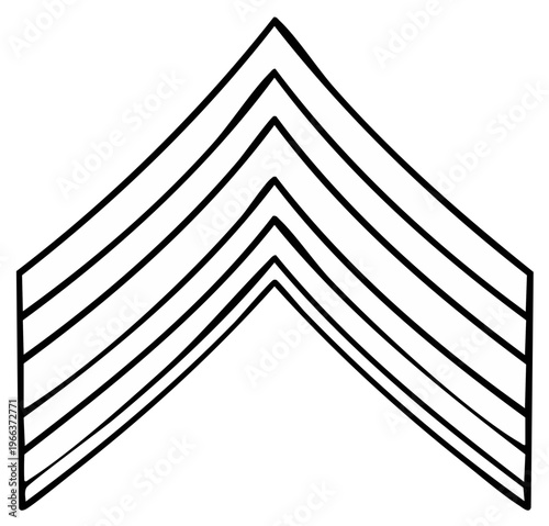 Military Rank Insignia Chevrons Representing Seniority and Achievement