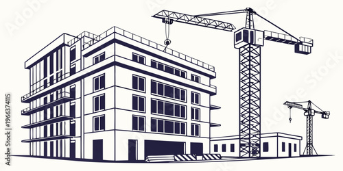 A large white building with a grand entrance and columns