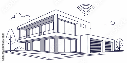 A traditional two-story house with a sloped roof and balcony