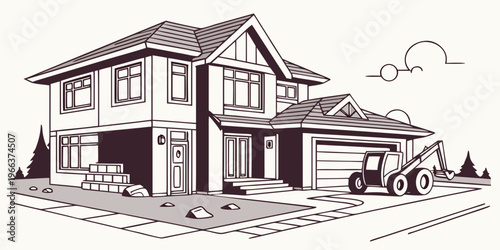 A quaint country house with a porch and a car parked in front