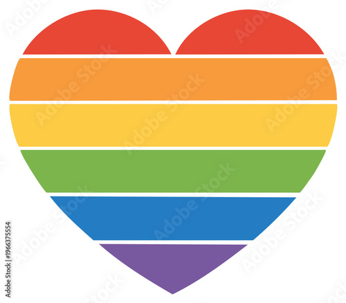 Rainbow heart symbol of love and pride representing LGBTQ+ community and inclusion