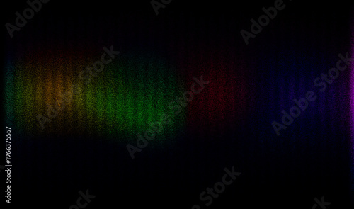 Abstract digital audio equalizer background with colorful vertical light bars, textured grainy noise, and vibrant neon spectrum for music production, data visualization, and tech branding.
