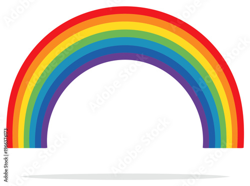 Bright colorful rainbow arch graphic illustration representing hope joy and diversity