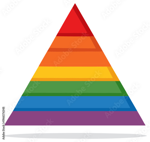 Colorful layered pyramid diagram representing hierarchy progress or classification