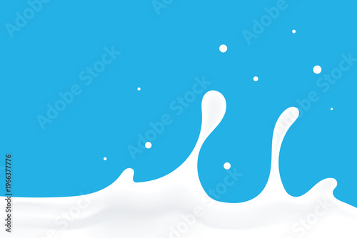Milk water wave background creates splashes, banner design elements, promotions, milk theme advertising