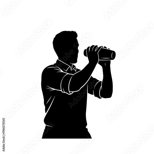 Silhouette of a Mixologist Shaking a Cocktail Shaker Vigorously Craft Bartending Lifestyle