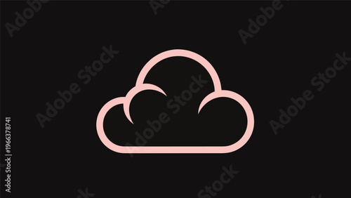 Pink cloud silhouette on dark background