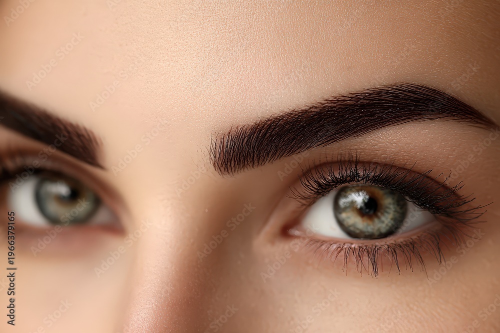 Fototapeta premium Close Up of Blue Eyes and Perfect Eyebrows
