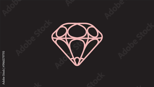 Pink diamond illustration on black background