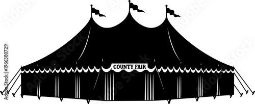 County Fair Tent Silhouette Vector Illustration
