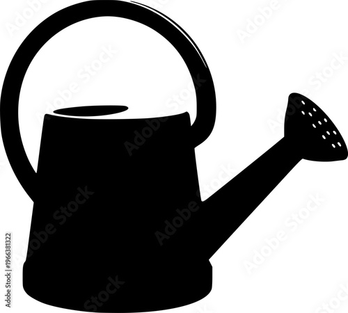 Toy Watering Can Silhouette Vector Illustration
