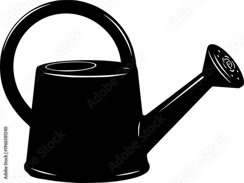 Toy Watering Can Silhouette Vector Illustration
