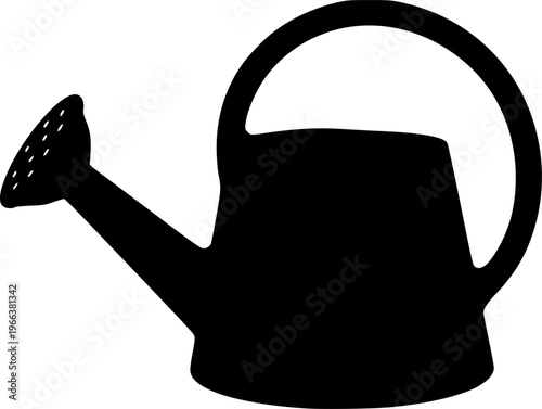 Toy Watering Can Silhouette Vector Illustration
