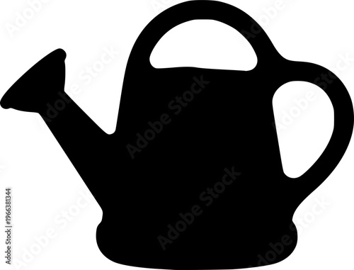 Toy Watering Can Silhouette Vector Illustration
