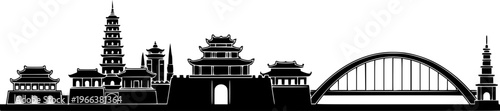 Vietnamese City of Hue Skyline Icon
