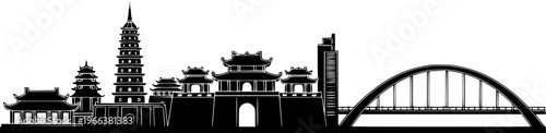 Vietnamese City of Hue Skyline Icon
