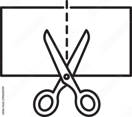 A simple vector illustration of a sharp metal scissors tool used for cutting hair paper or materials isolated as an icon design