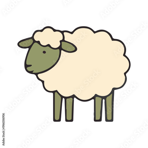 Cute Cartoon Sheep Illustration