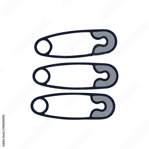 Three Safety Pins Icon