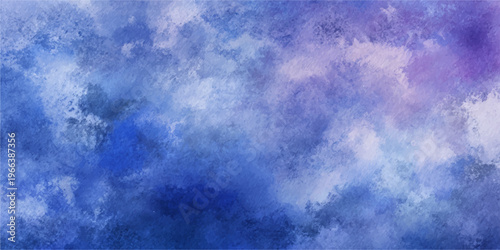Abstract a watercolor painting of an ethereal cloudy sky, evoking a sense of calm and serenity. It features soft, blended hues of blue, purple, and hints of white.