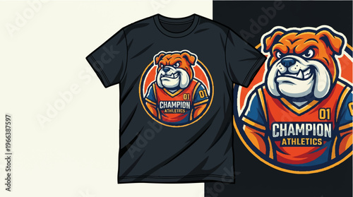 Champion T Shirt Design Bulldog.