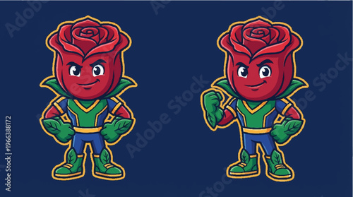Rose Cartoon Characters in Costumes.