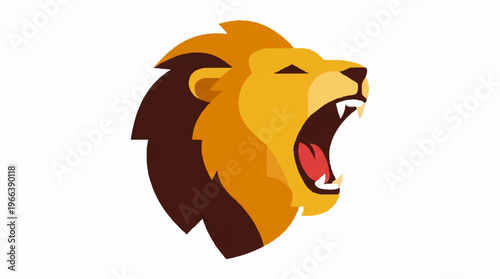 Roaring Lion Cartoon Illustration.