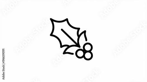 Holly leaf and berry illustration.