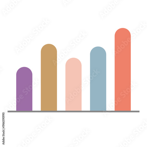 Minimal Data Visualization Interface Icon in Flat Design with Rounded Bar Graph Layout. vector illustration of a red brick wall with wooden fence