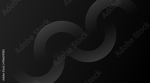 Dark intertwined loops form a knot on a black background with 94.eps reference
