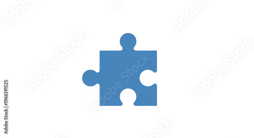 Blue Puzzle Piece Icon Isolated White.