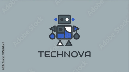 Technova Robot Logo Design.