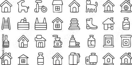Animal Care And Veterinary Icon Collection For Pet Services