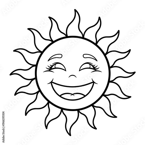 A smiling sun with a winking face