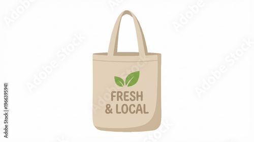 Tote bag with fresh local text.