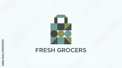 Fresh Grocers Shopping Logo Design.