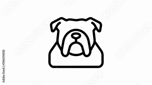 Bulldog Face Line Drawing.