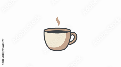 Steaming hot coffee cup.