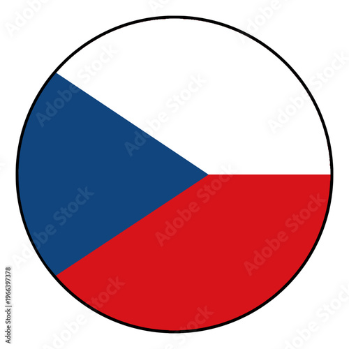 Czech Republic Flag in Circle Shape with Black Outline Free Download Czech Republic Flag in Circle Shape with Black Outline - GFXLoad
